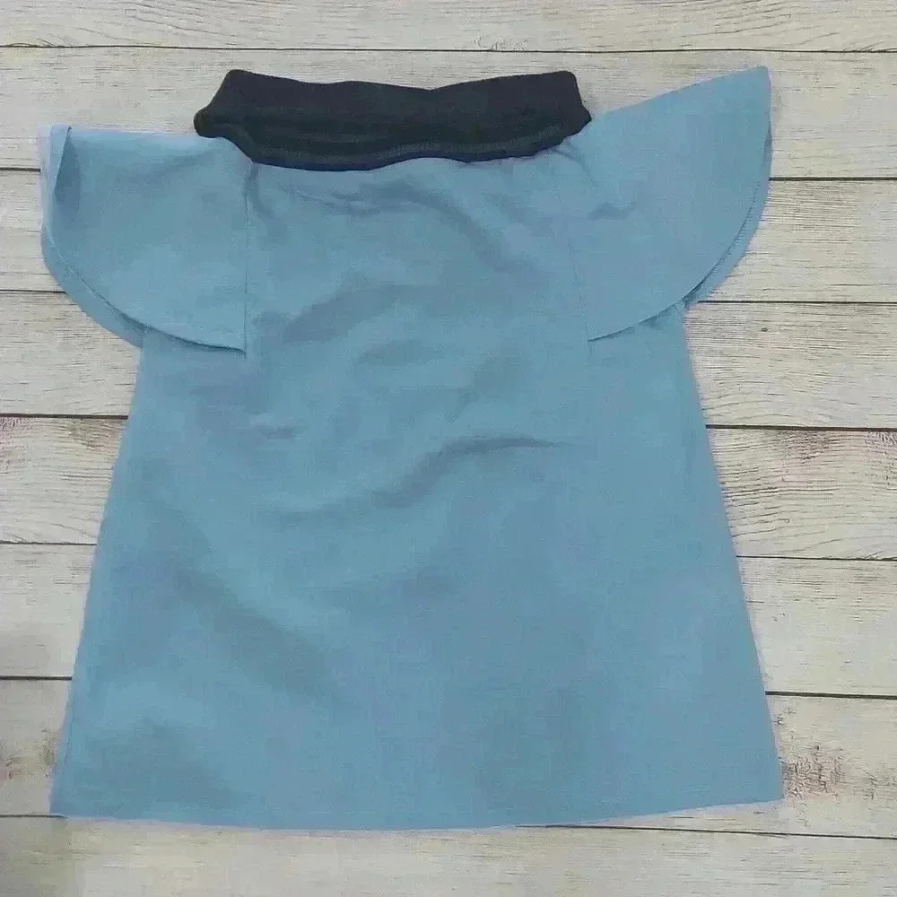 Blue Black Collar Luxury Designer Dress
